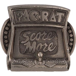 New Pac-Man Video Arcade Game Atari Pacman Gamer 80s NOS Vintage Belt Buckle Classic Gaming Memorabilia Bally Midway Ghost