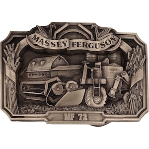 New Massey Ferguson MH 72 Tractor Harris Farmer Farming NOS Vintage Belt Buckle Farm Equipment Machinery Implement Sign Logo Ji Ih