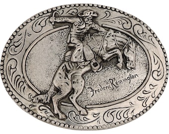 New Bucking Bronc Bronco Rider Horse Rodeo Western Remington Nos Vintage Belt Buckle Cowboy Wyoming Frederic Champion Western Pro State
