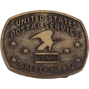 Servicio Postal de los Estados Unidos (USPS), Conductor de camión de correo, Cartero, Portador, Hebilla de cinturón vintage, Carta, Jefe de correos, Empleado de los Estados Unidos, Repartidor de correos