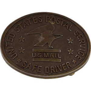 Servicio Postal de los Estados Unidos (USPS), empleado postal, cartero, hebilla de cinturón vintage de los años 80, cartero, jefe de correos, empleado de los Estados Unidos (USPO), hombre de correos.