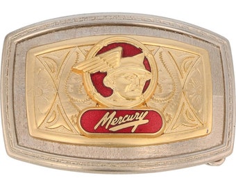 Mercury Motor Car Logo God Symbol 50s Badge Emblem 1970s Nos Vintage Belt Buckle Classic Automobile Monterey Edsel Ford Ancient Greek God