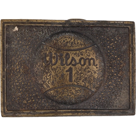 Wilson Tennis Ball Player Game Sports Equipment 1970s Vintage Belt Buckle
