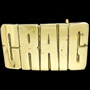 Craig Name Retro Old School Hippie Western Solid Brass 1970s NOS Collectible Vintage Belt Buckle