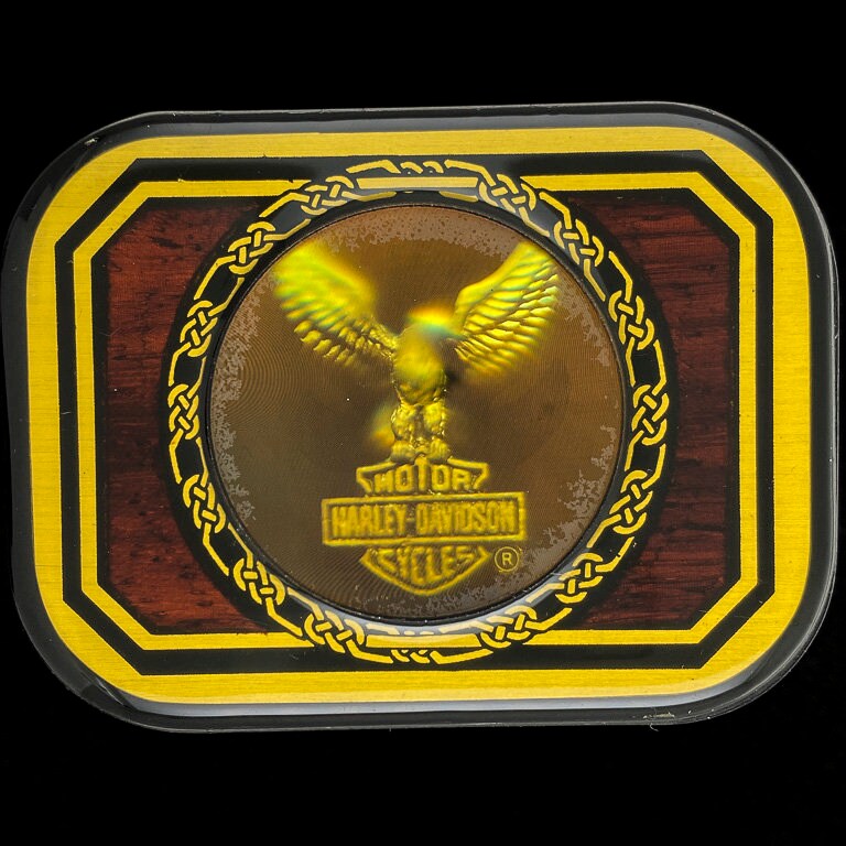 Brass Wood Inlay Harley Davidson 