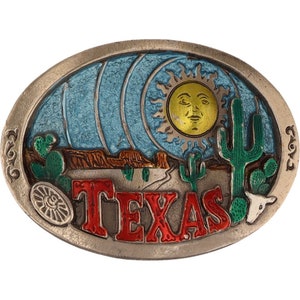 Texas Ft Worth Dallas Houston Austin Longhorn Atm Southwest Nos Vintage Belt Buckle Cactus Texan Cowgirl El Paso Armadillo Western Cowboy