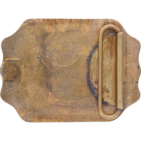 Vintage Western Cowboy Scene Buckle Vintage Western Cowboy Rodeo Belt Buckle Bull Roping Scene  main image 4