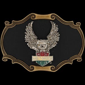 Nieuwe Harley Davidson-motorfiets B&S-logo 75e Ann Eagle leer jaren 1970 nos vintage riemgesp Flh Xlch Panhead Shovelhead Ironhead fiets