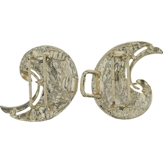 Twin Crescent Moon Interlocking Clasp Fashion Vin… - image 2