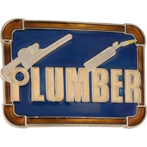 New Plumbing Plumber Pipefitter Pipe Wrench Tool 80s Nos Vintage Belt Buckle Worker Steamfitter Pipefitting Pipefitters Steamfitters Union