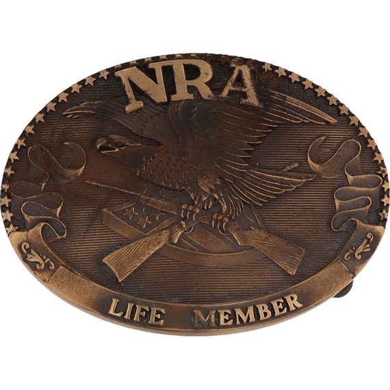 Brass Nra National Rifle Logo Life Member Gun Rig… - image 1