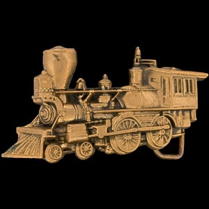 Brass Train Steam Locomotive 999 Railroad Railway Rr 1970s Vintage Belt Buckle Ry Engine Lover Rail Travel Line Logo Sign Depot Conductor