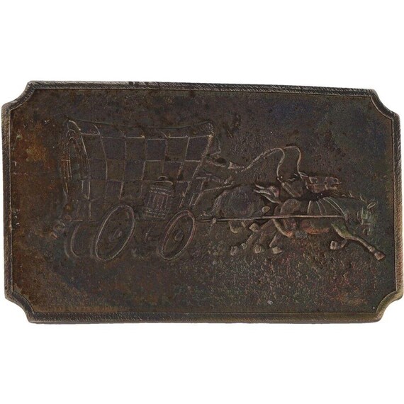 Western Belt Buckle Covered Wagon | Old West Pioneers Settlers‎ | Oregon Trail Western Belt Buckle Covered Wagon | Old West Pioneers  main image 3