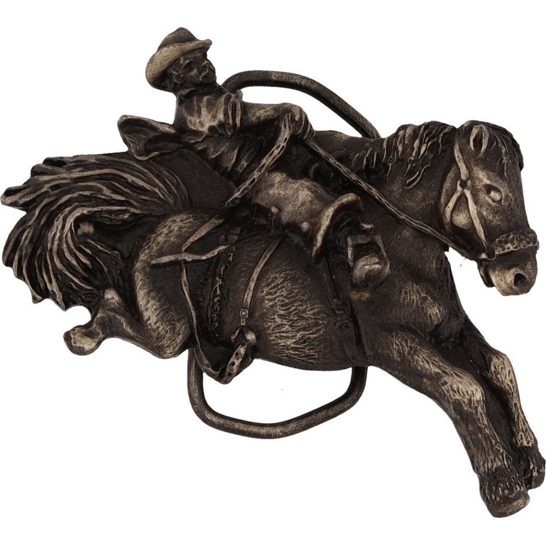 Bucking Bronc Bronco Horse Rider Rodeo Cowboy Western NOS Vintage Belt ...