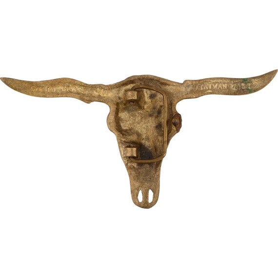 Brass XL Longhorn Cattle Steer Cow Skull Cowboy W… - image 2