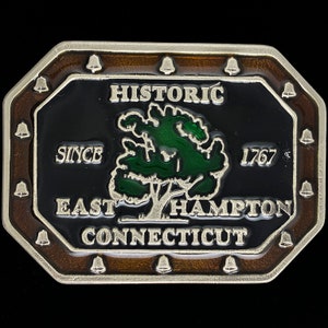 East Hampton Connecticut Middlesex Lake Pocotopaug Travel 1980s NOS Vintage Belt Buckle