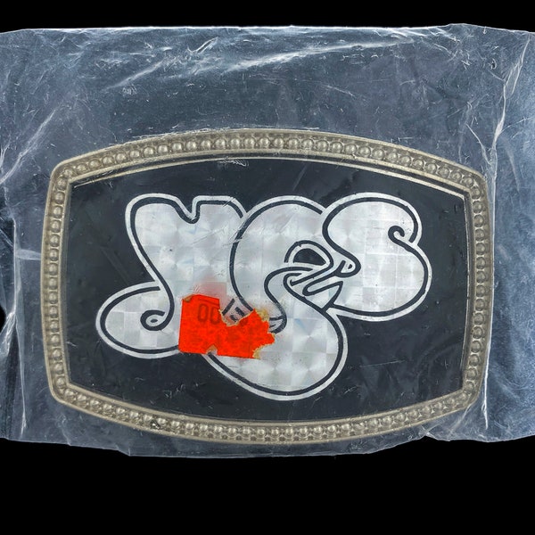 Yes CPI Not Pacifica Roger Dean Logo Jon Anderson Rick Wakeman Howe Squire Album Rock Roll Music Band 1970s 77 NOS Fan Vintage Belt Buckle