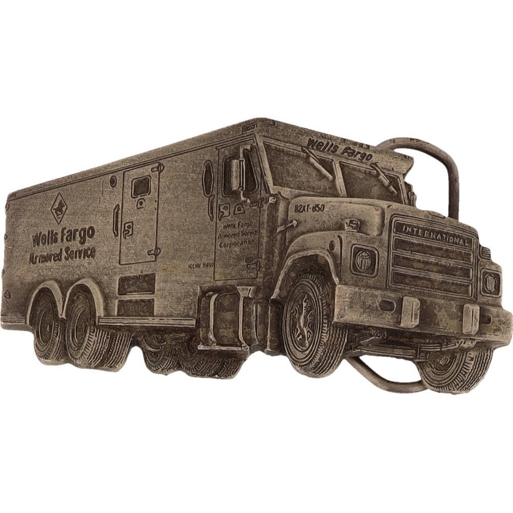 Wells Fargo ノベルティプレート 1982年製 Wells Fargo Bank Loomis Armored International Truck Guard