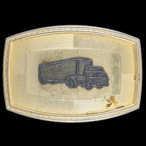 Boucle de ceinture vintage des années 1980 pour chauffeur de semi-remorque camionneur longue distance Peterbilt Mack Western