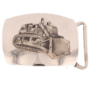 D7 Caterpillar Cat Bulldozer Dozer Equipment Operator 1970s Vintage Belt Buckle D10 Farming Track Construction Machinery Heavy Diesel