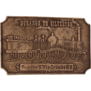 Durango Silverton Narrow Gauge Railroad Railway D&Sng Train 1970s Nos Vintage Belt Buckle Railroad Locomotive Railway Freight Rail Car