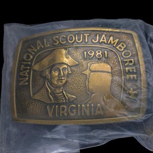 1981 Bsa National Scout Jamboree A.P. Hill Virginia Scouting Reunion With History Memorabilia Collectible Brass NOS Vintage Belt Buckle