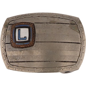 Hebilla de cinturón vintage con la letra L en plata de ley y el nombre Luke Lucas Larry Lewis Lou Lawrence Liam Levi Leo Lincoln Landon Luis Lorenzo Lawson