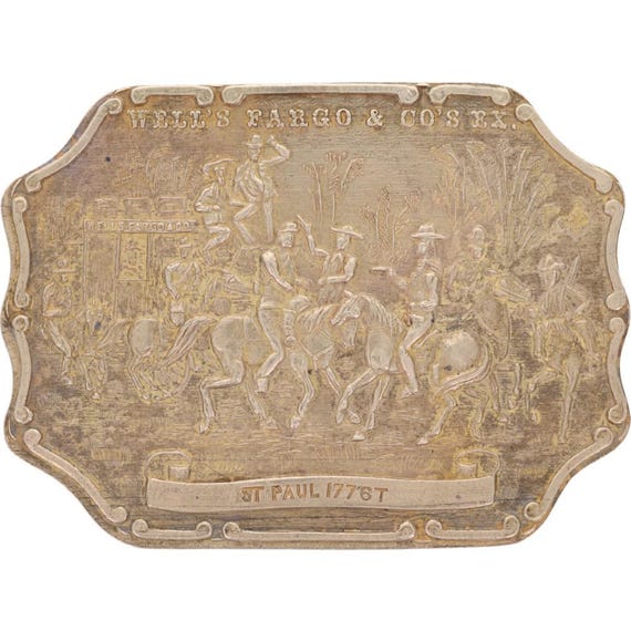 Wells Fargo Stagecoach Robbery Western Cowboy Scene Vintage  display picture 2