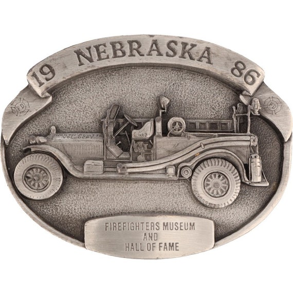 New Nebraska Firefighters Museum Kearney Hall Fame Neffm Nos Vintage Belt Buckle Education Center Fire Fighter Fireman Dept Volunteer Logo