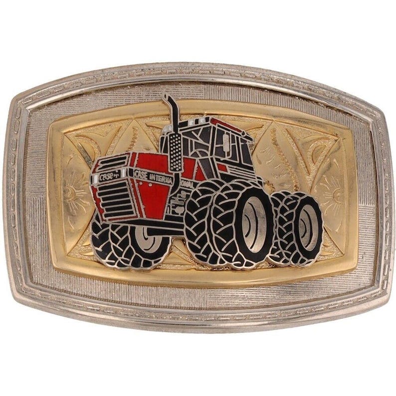 Case Ih 4494 4wd Tractor Agricultural Farming Equipment Nos Vintage Belt Buckle Cultivation Tillage Hauling Operating Implement Plow Seeder image 1