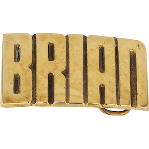 Etiqueta de nombre de latón nuevo Brian Bryan Bryant Bryson, hebilla de cinturón vintage de los años 70, estilo hippie, estilo retro, con letras de burbuja, Hola mi Is