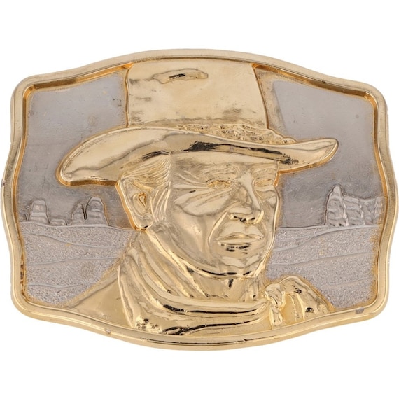 New John Wayne Duke Movie Film Wild West Western Cowboy Nos Vintage Belt  Buckle Cattle Drive Chisholm Trail Cowgirl Country Old Spaghetti