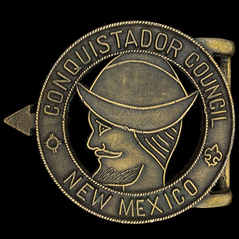 Conquistador Council New Mexico Order Of The Arrow Bsa Boy Scouts Rare Mens Metal Collectible Gift 1980s Vintage Belt Buckle