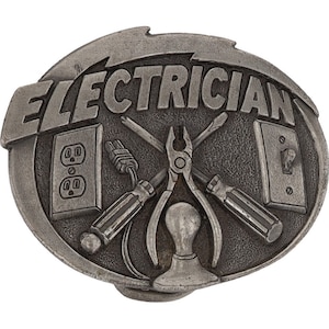 Electrician Electrical Worker Ibew It Linesman 80s Nos Vintage Belt Buckle Telecom Tech Union International Brotherhood Telephone Utility