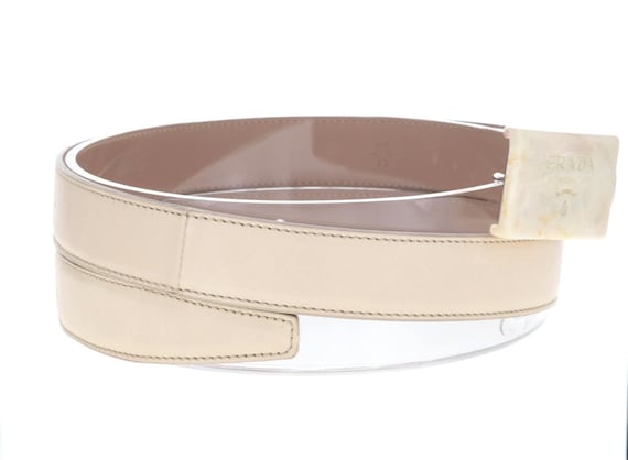 Prada Milano Marbled Rectangular Logo Buckle Leat… - image 9