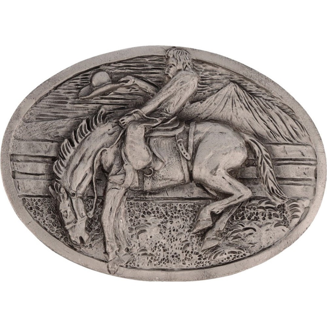 Bucking Bronc Bronco Rider Horse Rodeo Cowboy Western 1980s Vintage ...