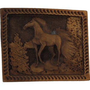 Horse Equestrian Stallion Cowgirl Cowboy Western 1970s Nos Vintage Belt Buckle Wear Trainer Breeder Horseback Riding 4h Trail Riding