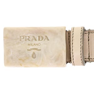 Vintage Prada Authentic Waist Belt Vintage Prada Leather Belt With Enamel Logo Buckle - Made in  main image 3