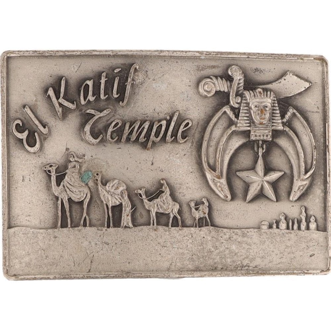 EL Katif Temple Shriner Freemason Aaonms 1970s Vintage Belt Buckle ...