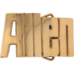 Etiqueta de nombre de Allen Allan Allyn Alain Alan de latón nuevo, hebilla de cinturón vintage de los años 80 con letras de burbuja estilo hippie retro, Hola mi Is