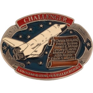 Nasa Space Shuttle Challenger Hero Jpl Commemorative 80s Nos Vintage Belt Buckle Program Aerospace Exploration Astronaut
