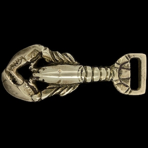 Lobster Handmade Brutalist Beach Surf Scuba Dive Sea Creature Hippie Art Brass 1970s Mens Buckles Vintage Belt Buckle