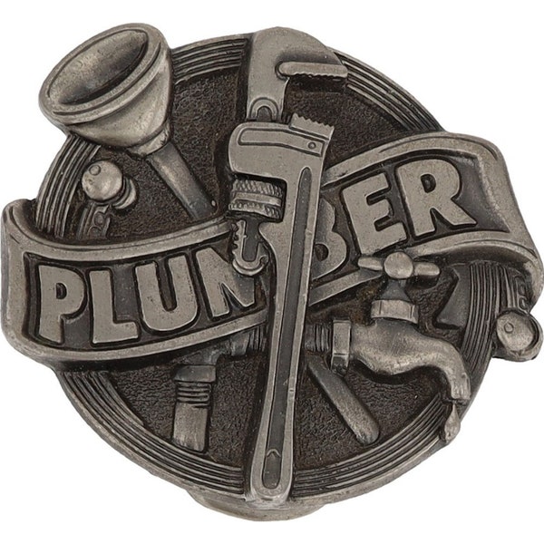 New Plumbing Plumber Pipefitter Pipe Wrench Tool 1980s Nos Vintage Belt Buckle Worker Steamfitter Pipefitting Pipefitters Steamfitters Union