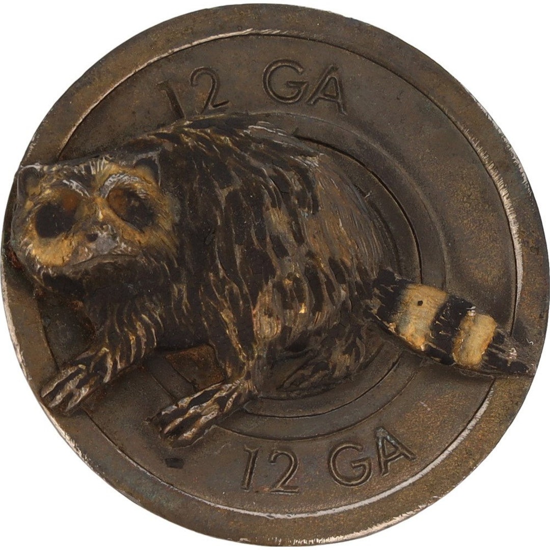 Raccoon Coon Hunting Hunter Gun Western 12 Ga Bandit 80s Vintage Belt