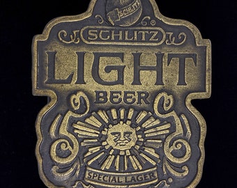 Schlitz Light Logo Brewing Co Pabst PBR Milwaukee NOS 1976 Vintage Belt Buckle