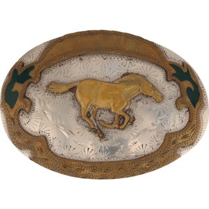 G Silver Ladies Cowgirl Horse Handmade Western Southwest Vintage Belt Buckle Trophy Southwestern Wild Old West Rancher Handcrafted Rodeo