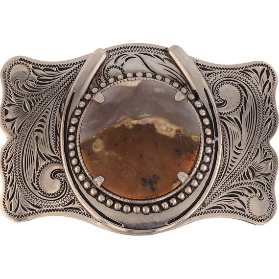 N Silver Gemstone Horseshoe Cowboy Cowgirl Rodeo … - image 1