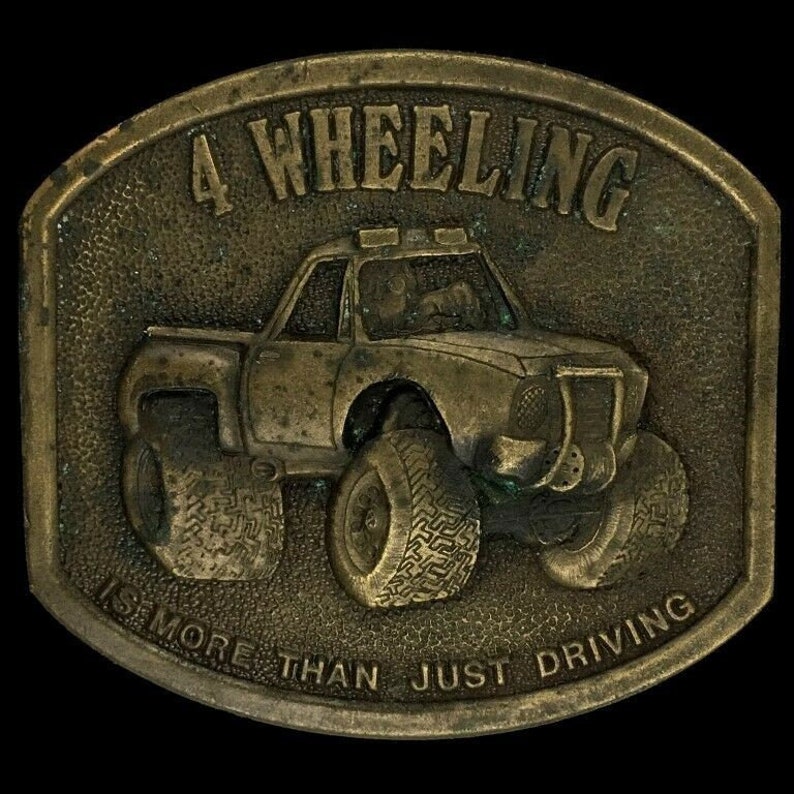 1970s 4 Wheeling 4 X 4 Off-Road Lifted Truck Jeep Mudding Muddin Vintage Belt Buckle