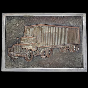 Trucker Semi Truck Driver Trucking Big Rig 18 Wheeler Gift Collectible Memorabilia 1970s Vintage Belt Buckle