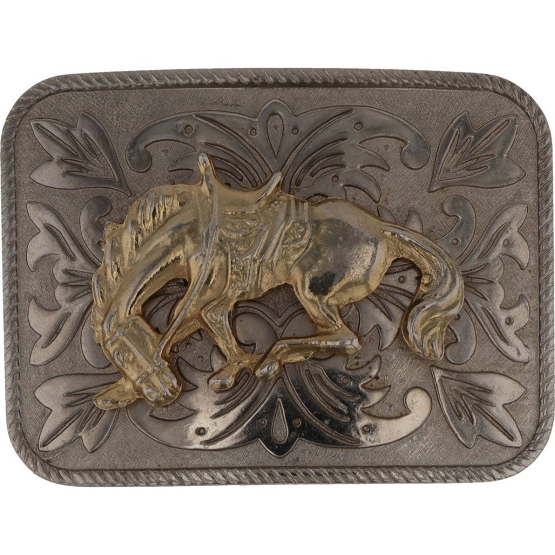 Saddle Bronc Riding Bucking Horse Rodeo Cowboy Western 1980s Vintage ...